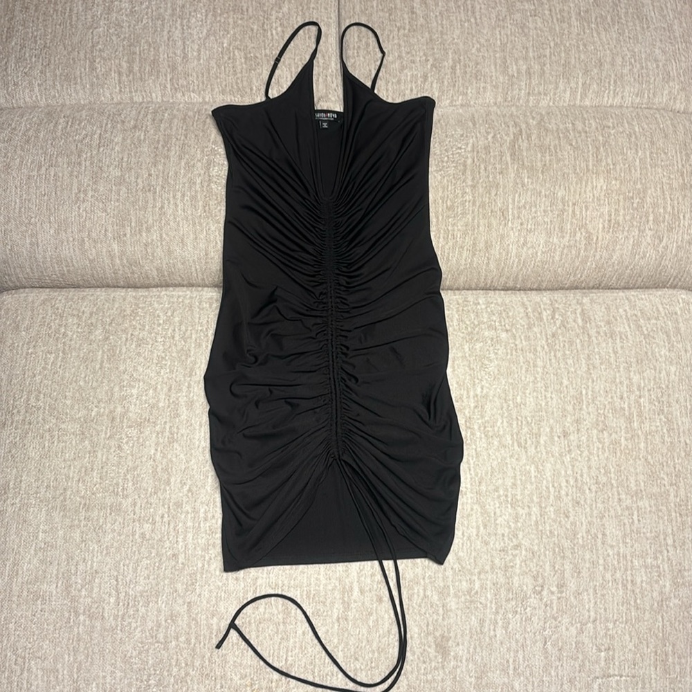 Deep V-Neck Mini Dress